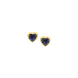 Love Heart Stud in Gold with Sapphire Zirconia