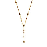 The Y Drop Necklace in Garnet