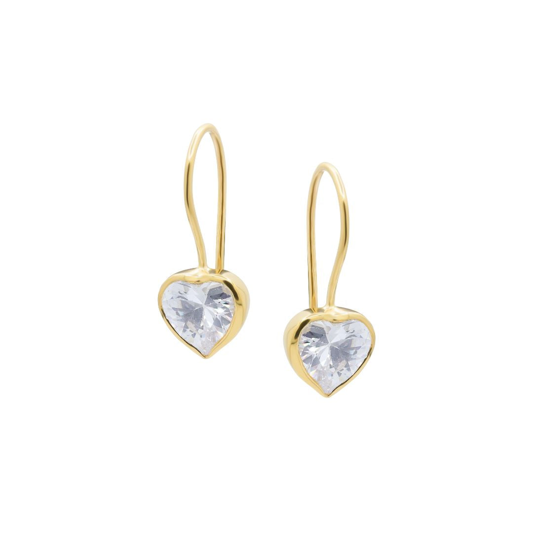 zirconia heart-shaped gold climber earrings from memara