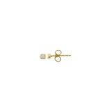 Square Stud in Gold with Cubic Zirconia