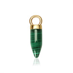 gold mini malachite charm for necklace from memara