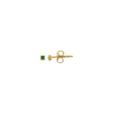 Square Stud in Gold with Emerald Zirconia