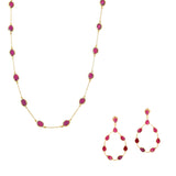 Marilyn Necklace & Tikka Earrings with Ruby Quartz – Jewellery Set