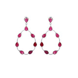 Tikka in silver with pear shaped ruby droplets