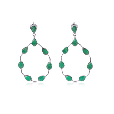 tikka emerald silver drop earrings from memara