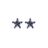 Silver Star studs with Sapphire CZ