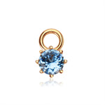 aquamarine zirconia dazzle droplet gold charm from memara