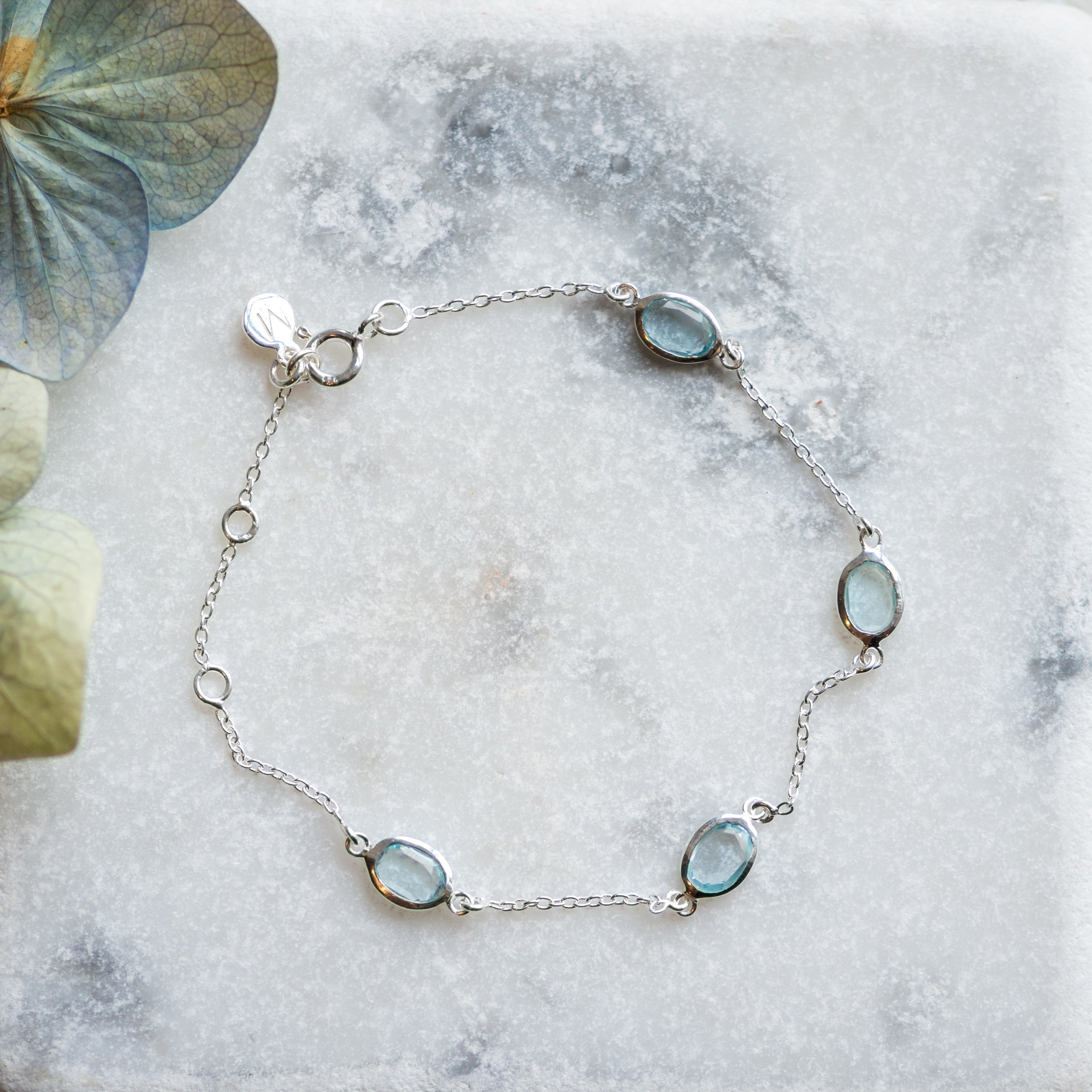marilyn silver bracelet with sky blue topaz from memara