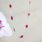 Marilyn Necklace & Bracelet in Silver with Ruby Quartz Jewellery Set