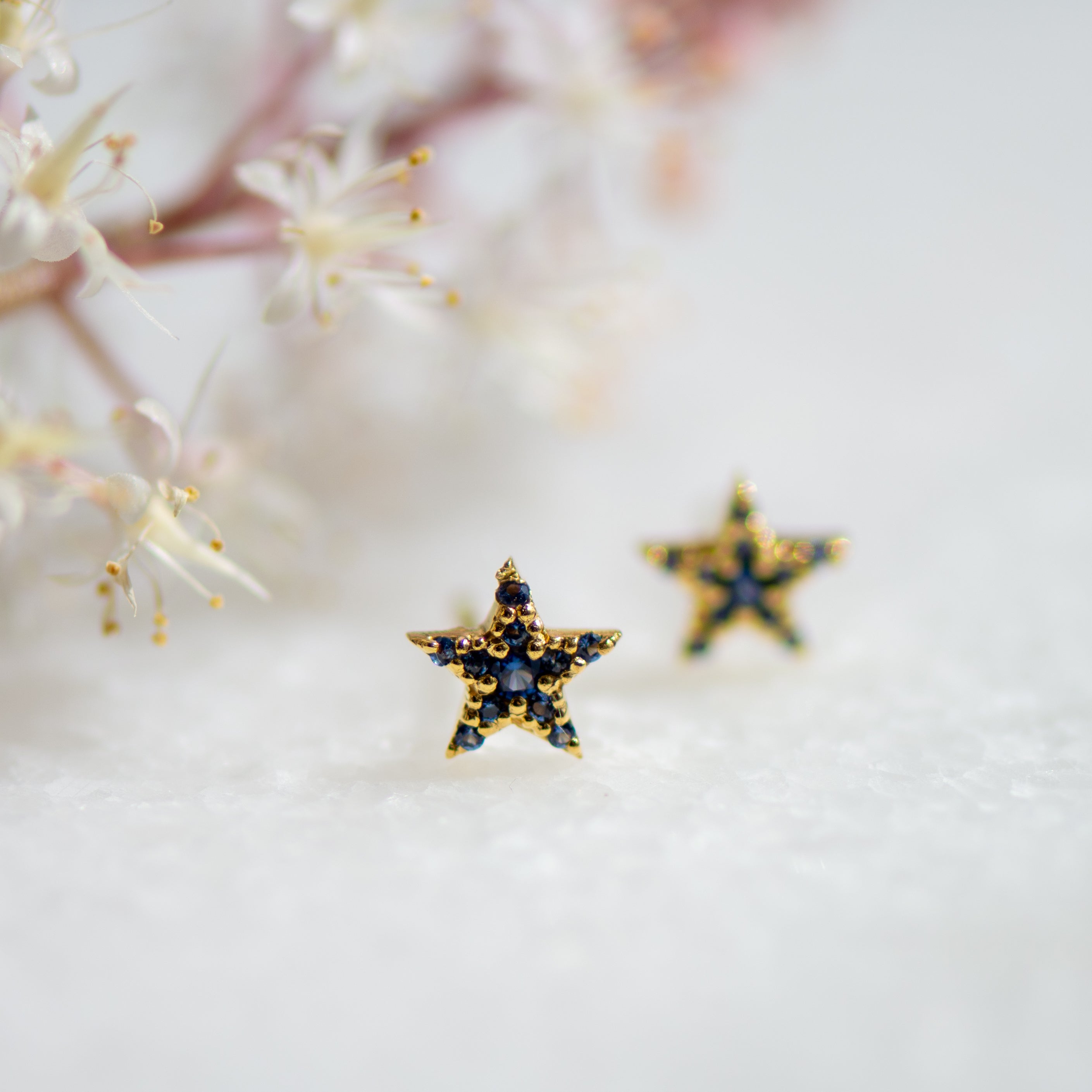 sapphire silver star stud earrings from memara