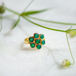green onyx gold flower ring from memara