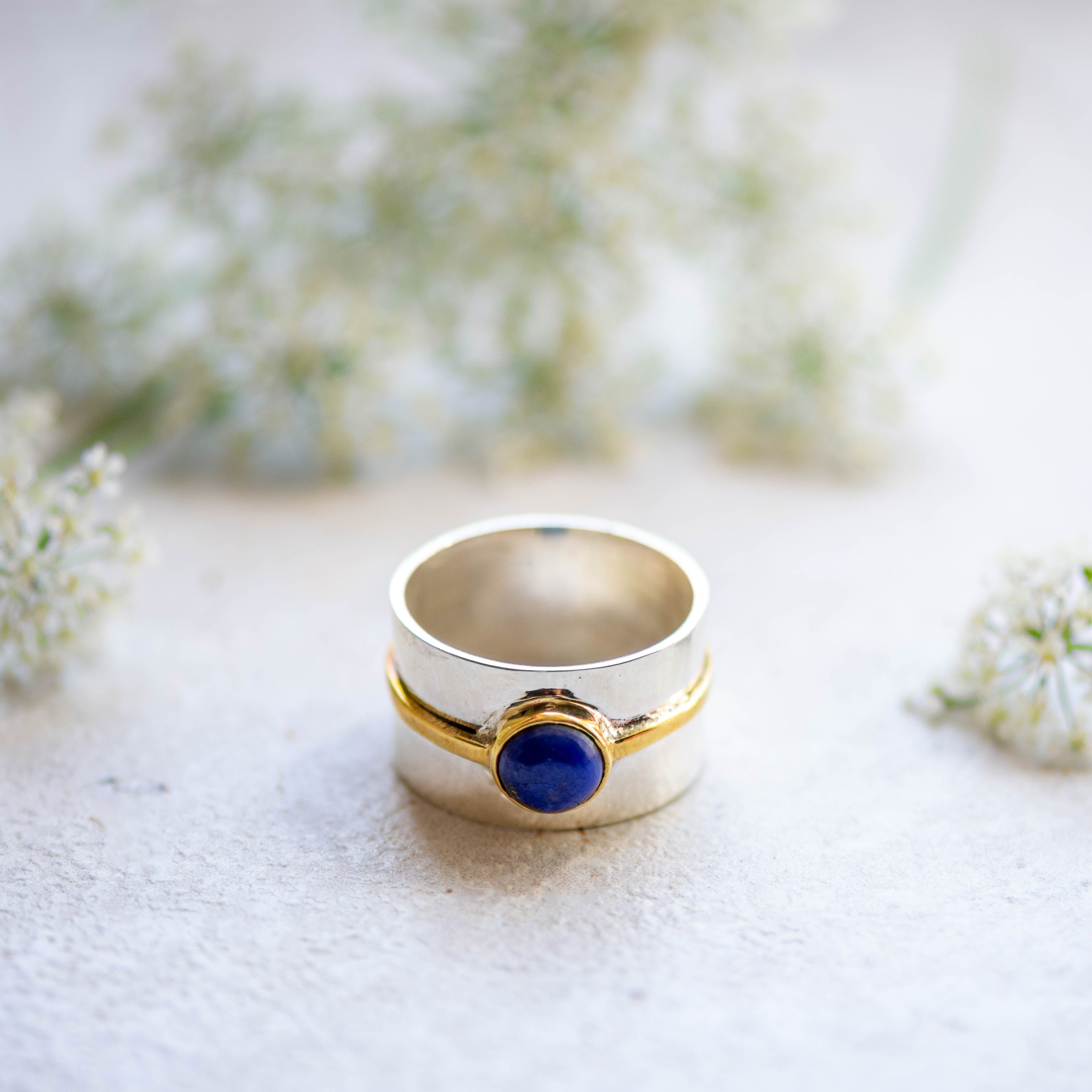aladdin silver ring with lapis lazuli from memara