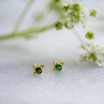 dudley emerald zirconia gold ear studs from memara