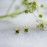 dudley emerald zirconia gold ear studs from memara