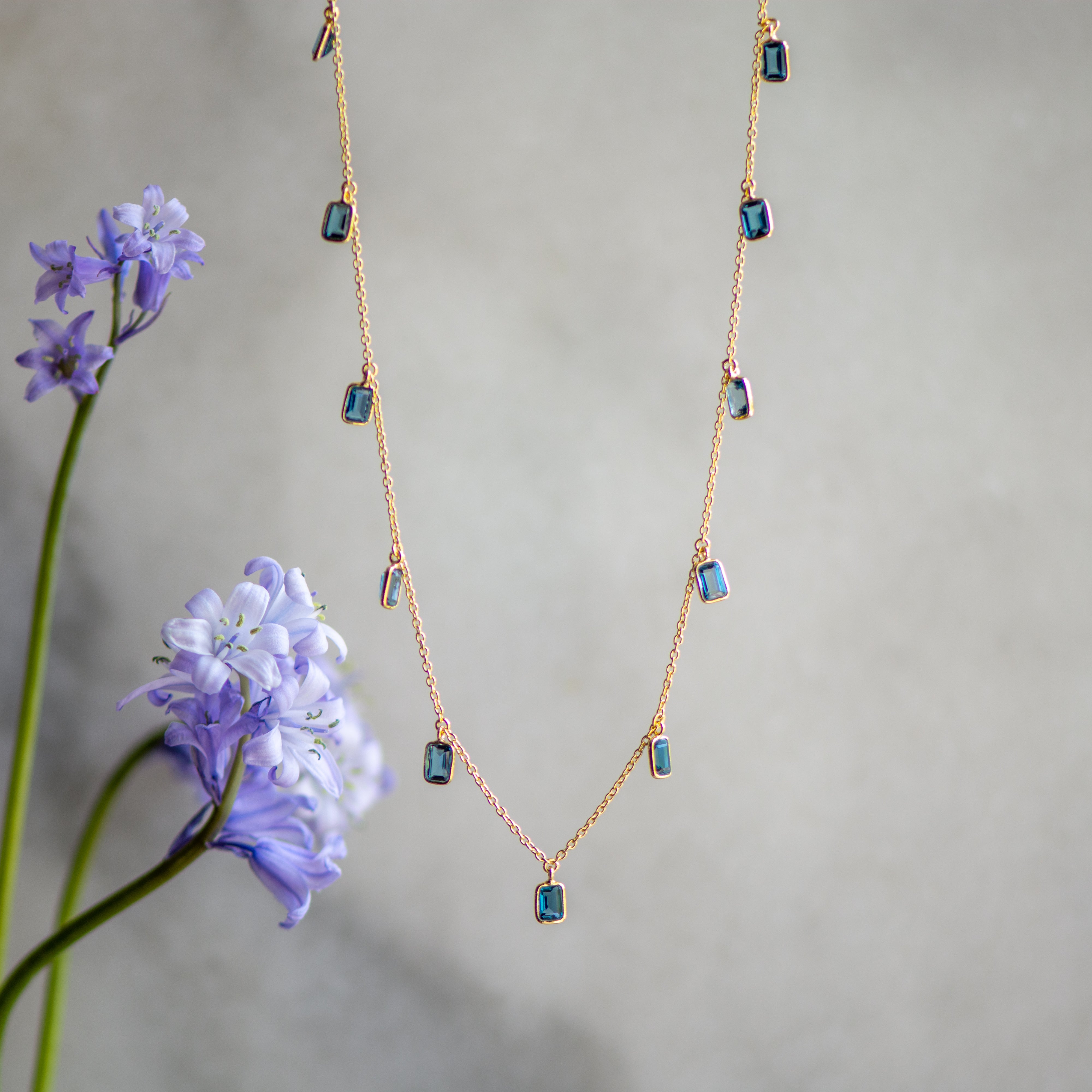 Tiggy Necklace in Gold and London Blue Topaz