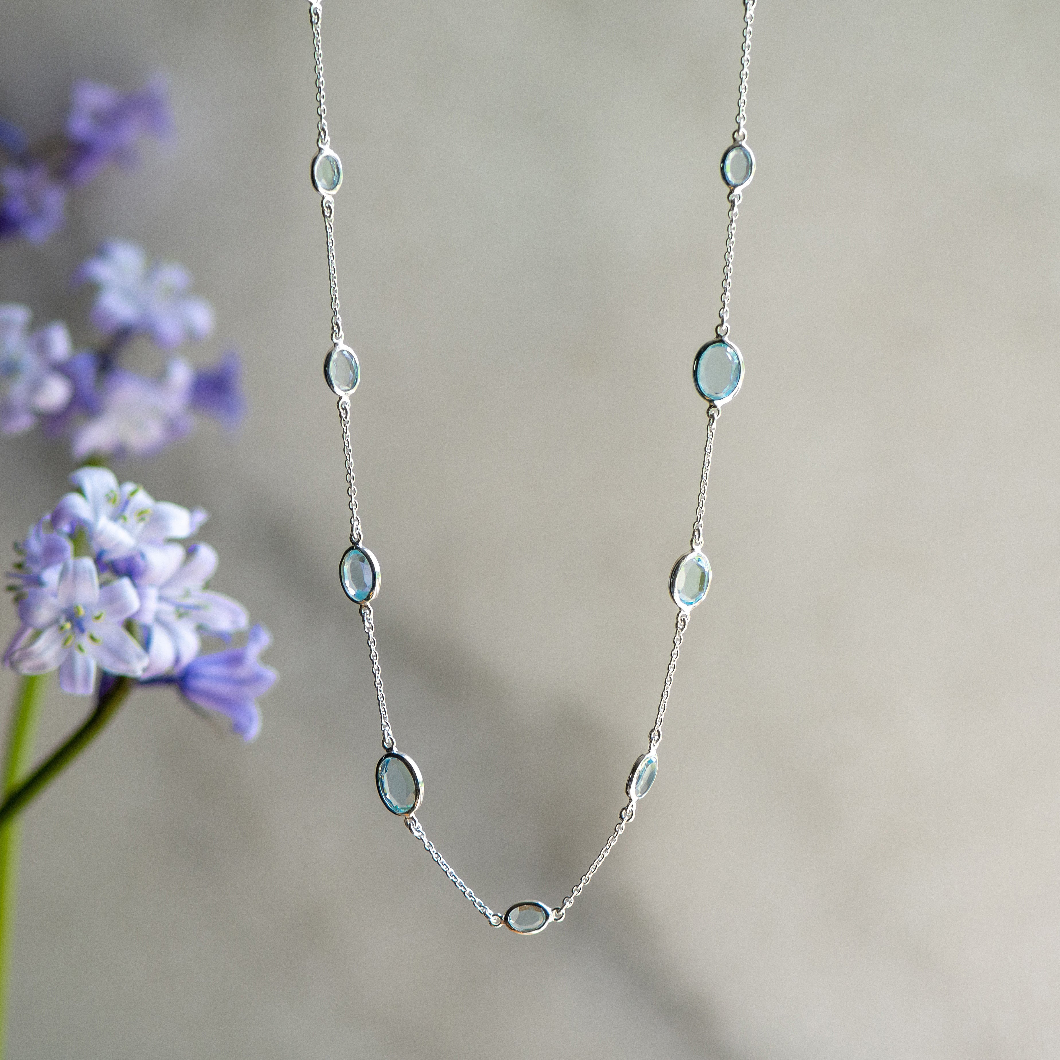 marilyn silver necklace with sky blue topaz from memara