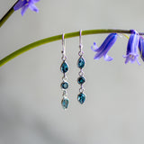 Drop Earrings in Silver with London Blue Topaz