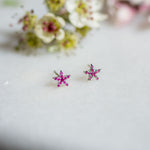 ruby cz silver star stud earrings from memara