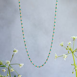 Beaded Necklace in Green Onyx from Memara