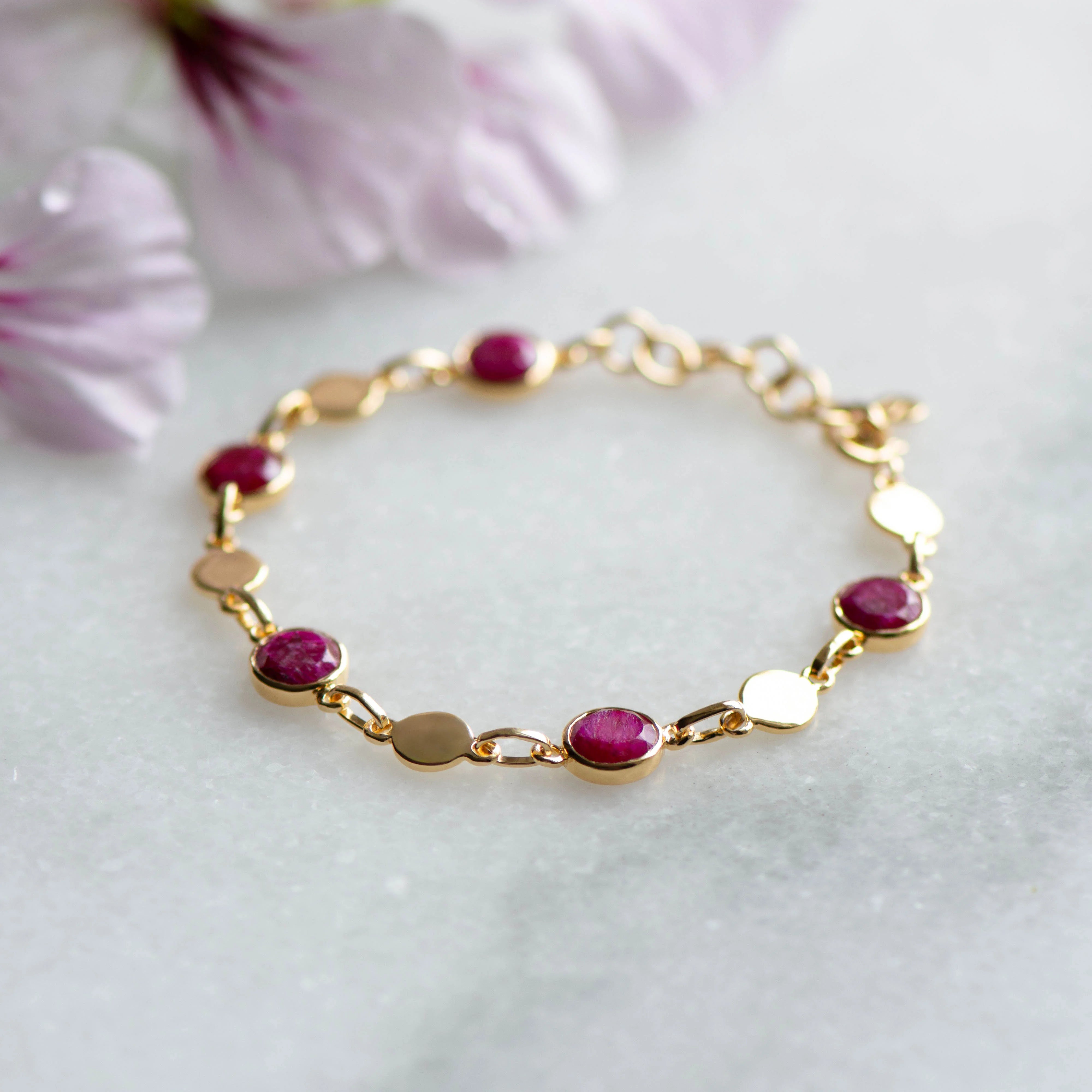 Coco Bracelet in Gold and Ruby Quartz from Memara