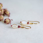 Juniper Drop Earrings With Moonstone and Ruby Zirconia from Memara