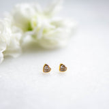 Love Heart Stud in Gold with Zirconia