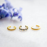 Gold Cuffs Sapphire Riri Set