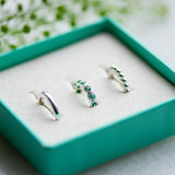 Silver Cuffs Emerald Riri Set