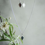 Double Diamond Necklace in Silver