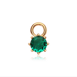 emerald dazzle droplet gold charm from memara