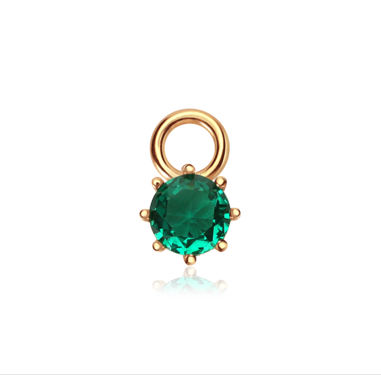 emerald dazzle droplet gold charm from memara
