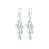 Waterfall Earrings in Silver with Aqua Chalcedony