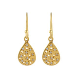 Mirage Drop Earrings in Gold and White Zirconia