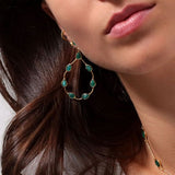 Tikka in Gold with pear shaped green onyx droplets