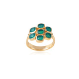 Green Onyx Flower ring
