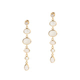 Stud Cascade Earrings in Gold with Moonstone