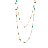 double marilyn gold necklace with green onyx from memara