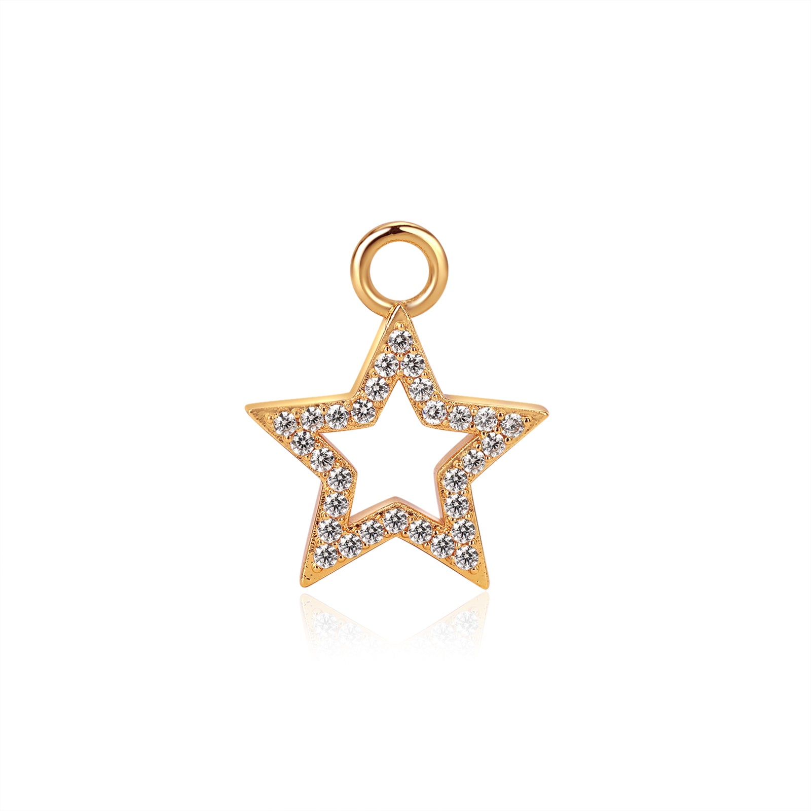 bejewelled star zirconia gold charm from memara
