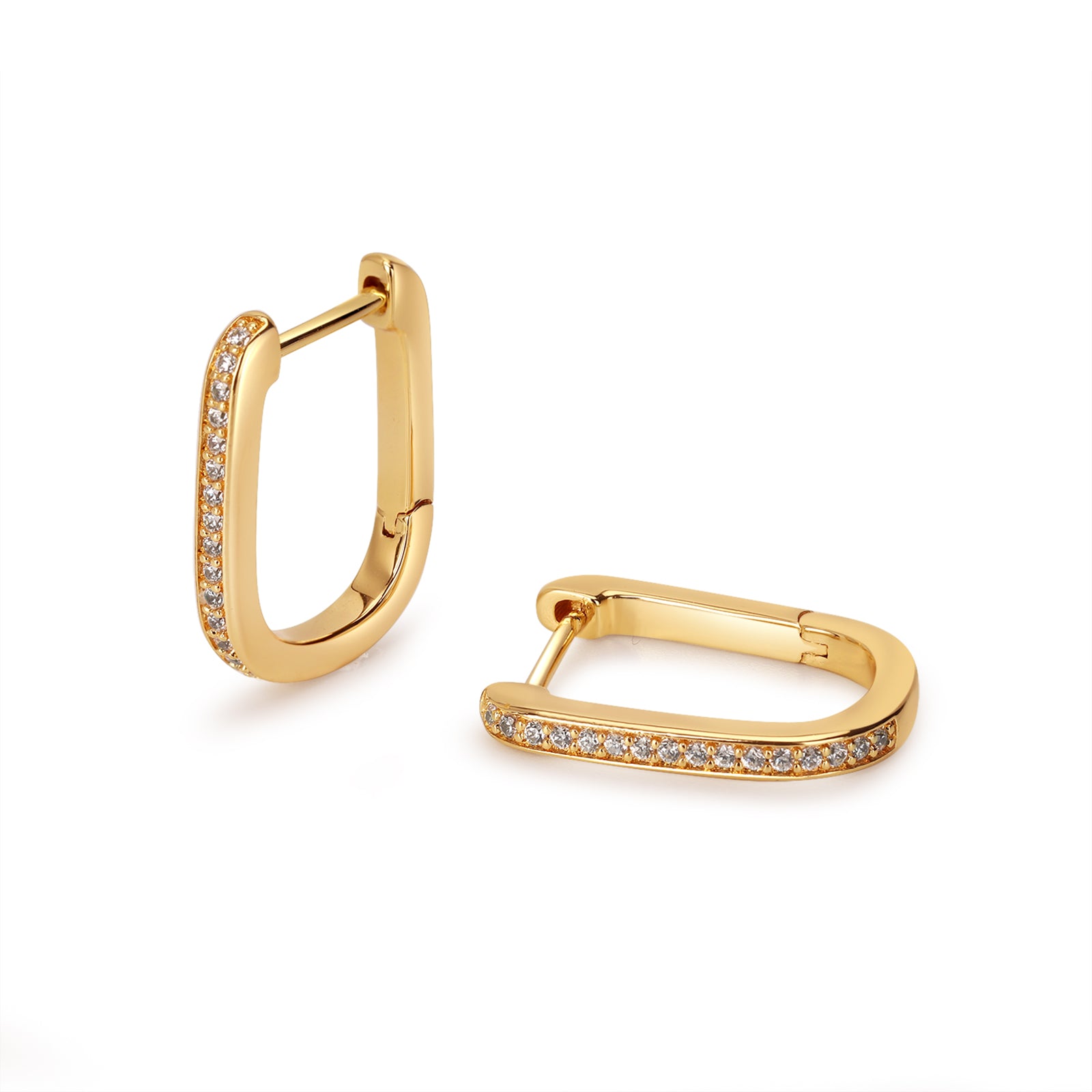 oval crystal gold charm hoop earrings from memara