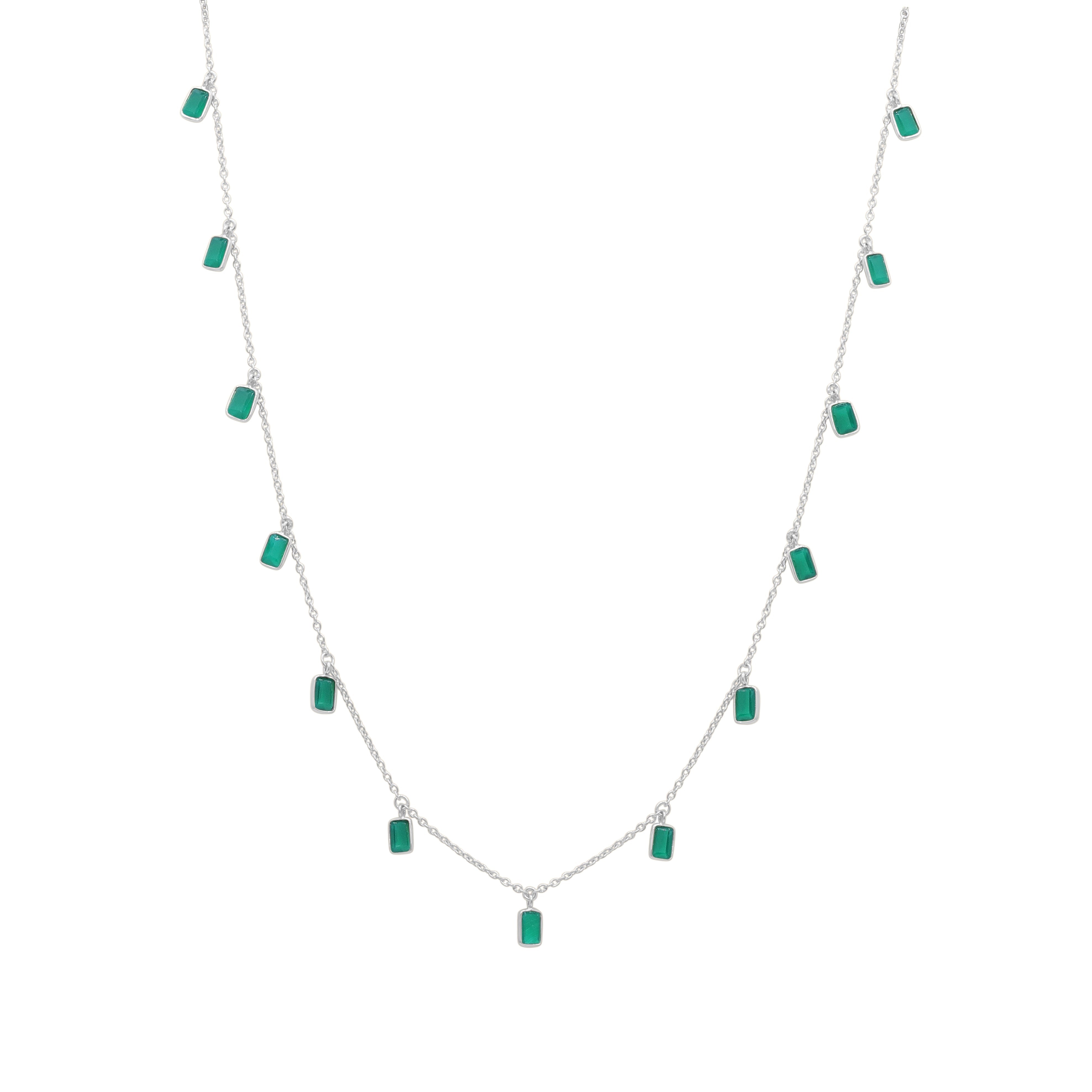 tiggy silver necklace with green onyx from memara