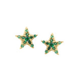 Star studs with Emerald CZ