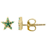 Star studs with Emerald CZ