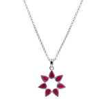 Flower Pendant in Ruby Silver