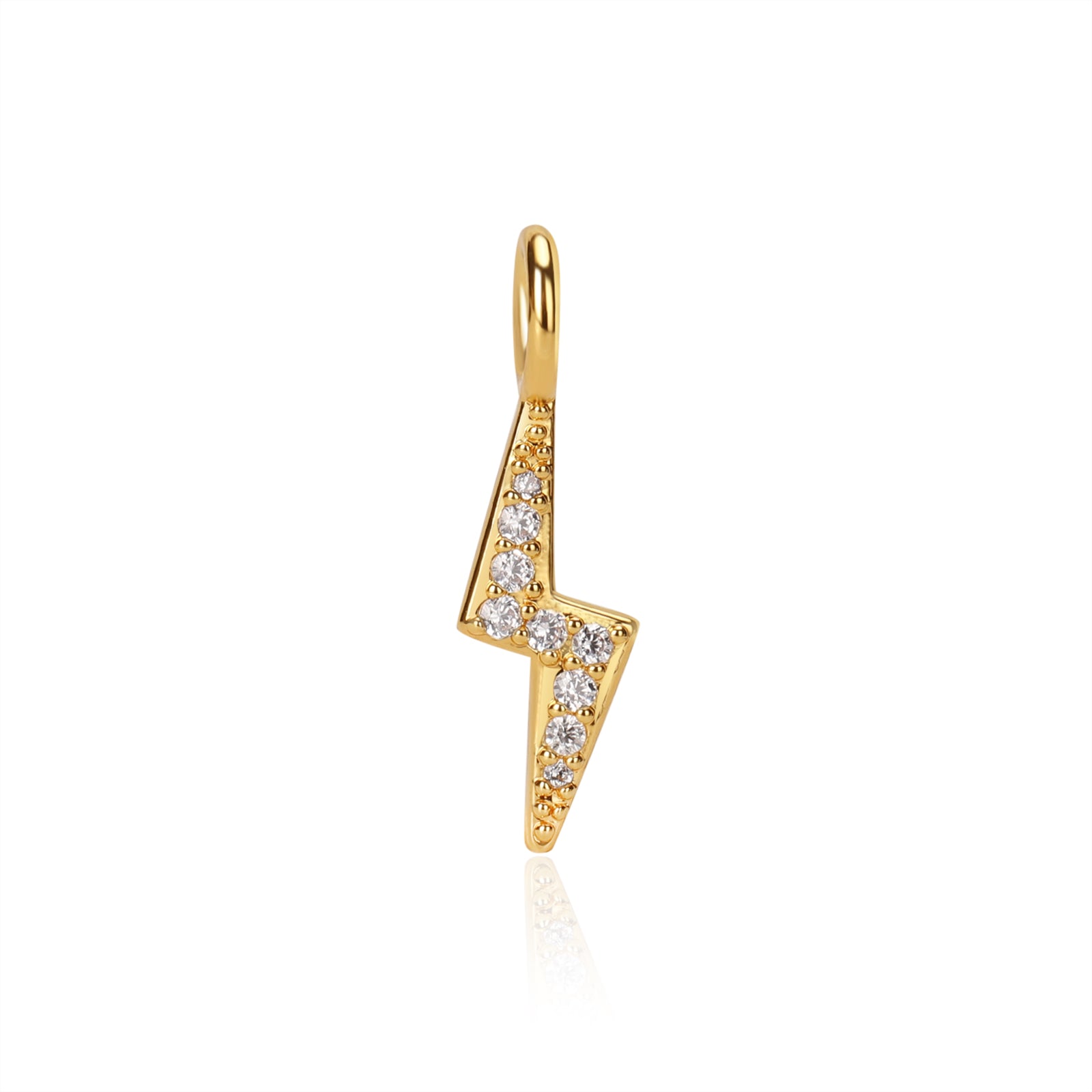 gold lightening bolt charm for necklace from memara