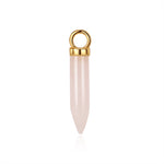 gold rose quartz charm for necklace from memara