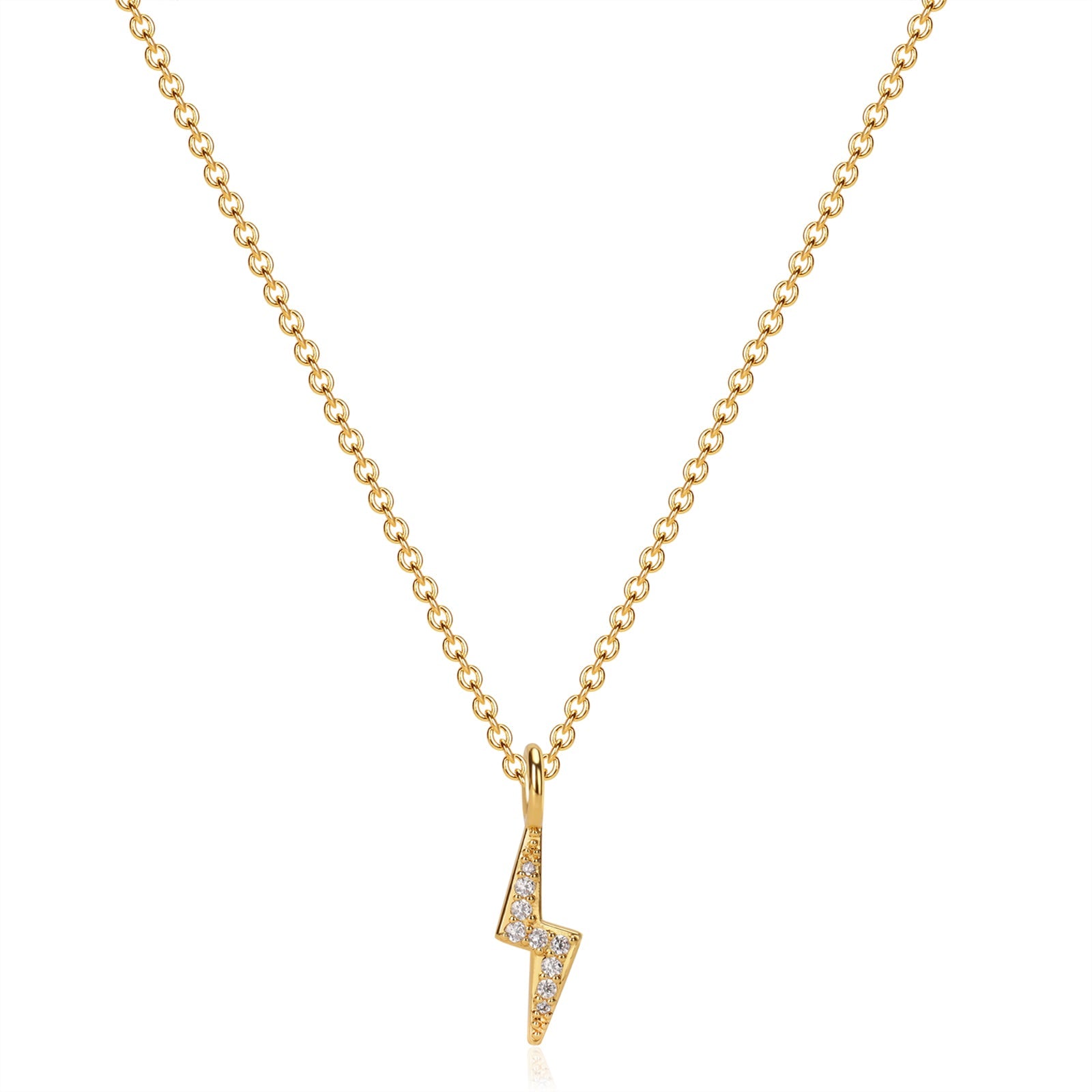 lightening bolt charm gold pendant from memara