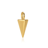 Gold Pyramid Hoop Charm (without Hoops)