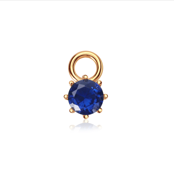 sapphire dazzle droplet gold charm from memara