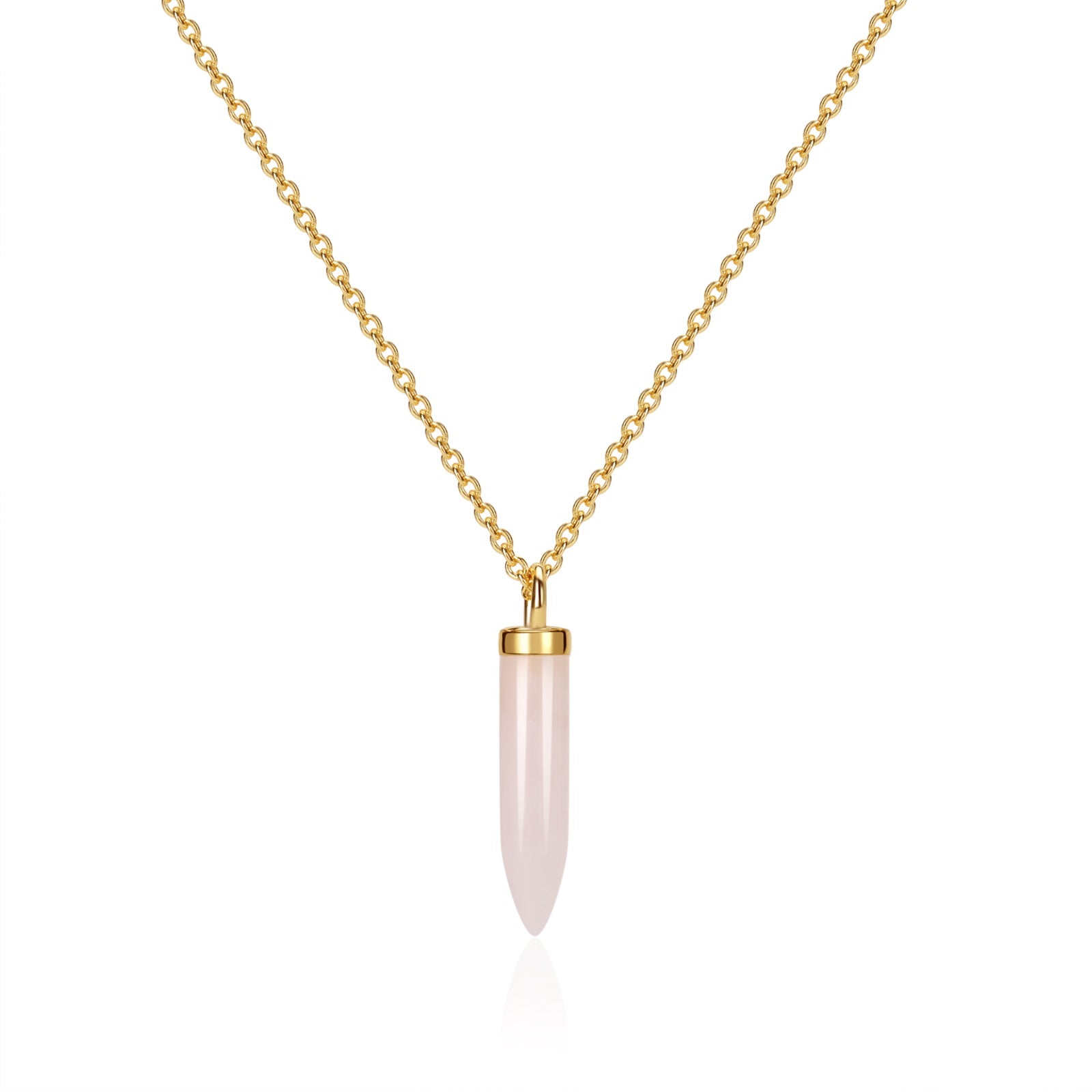 rose quartz charm gold pendant from memara