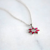 Flower Pendant in Ruby Silver